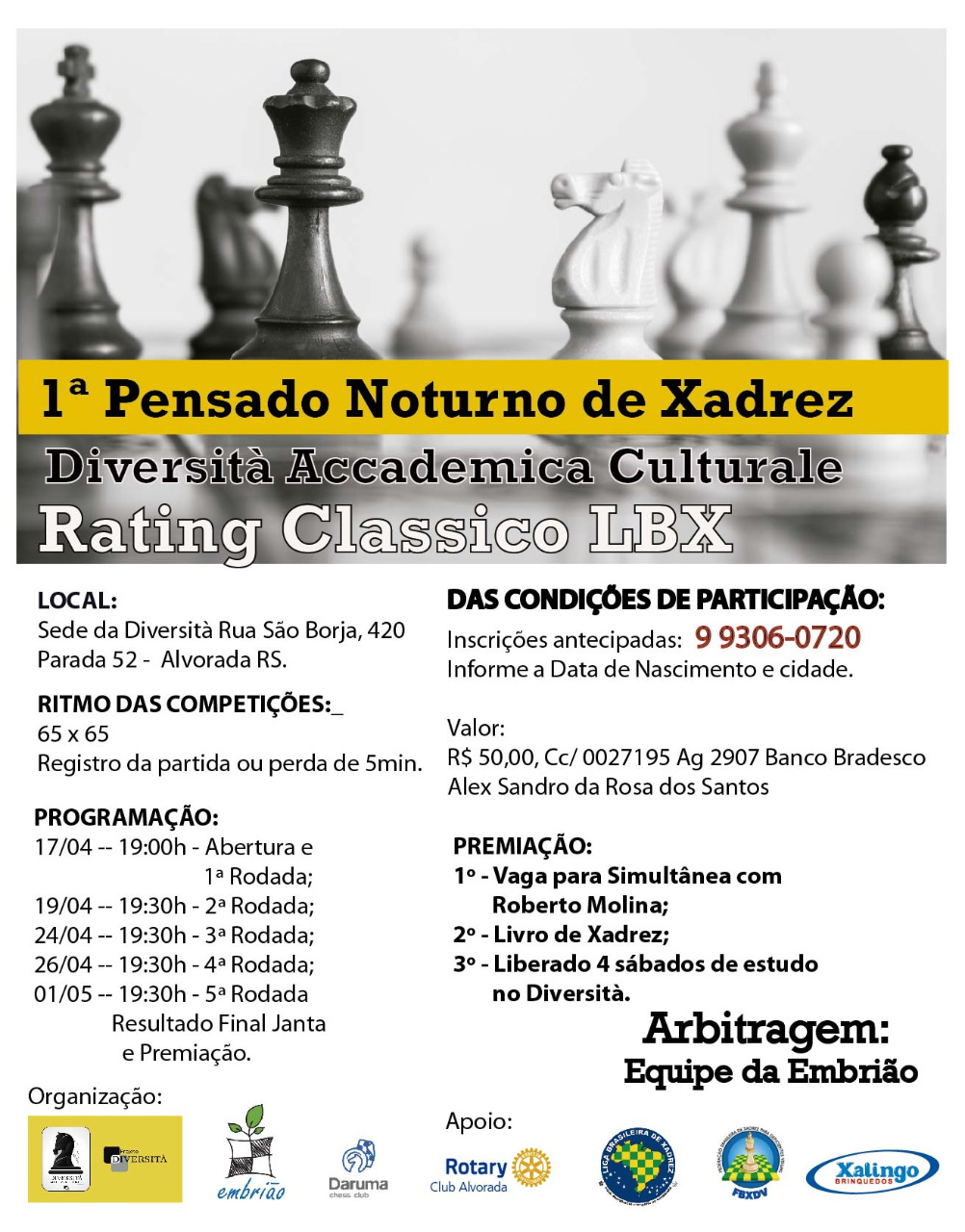 CALENDÁRIO - Xadrez Gaúcho